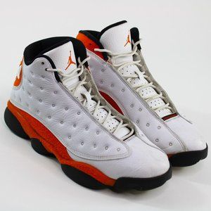Nike Air Jordan 13 Retro Starfish Men's Size 10 White Orange 414571-108 Sneakers